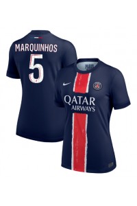 Paris Saint-Germain Marquinhos #5 Jalkapallovaatteet Naisten Kotipaita 2024-25 Lyhythihainen